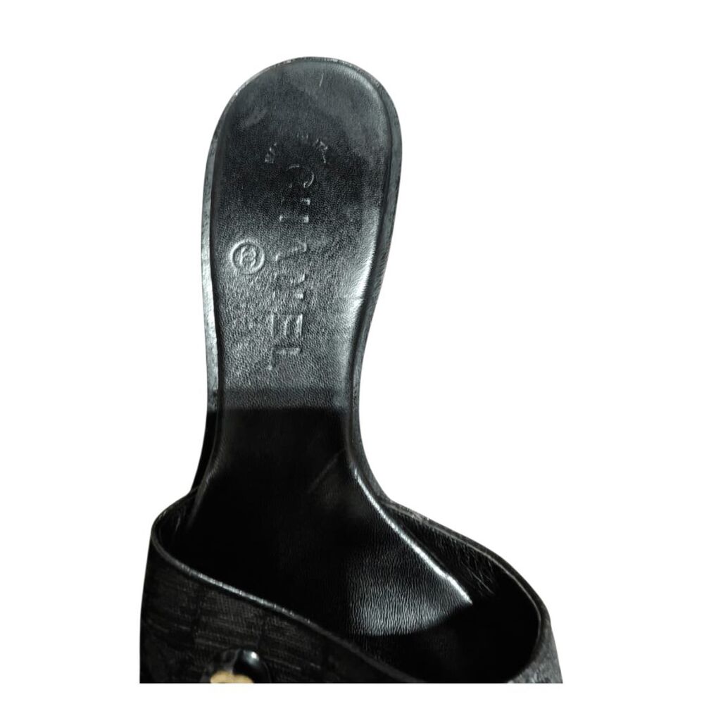 CHANEL Vintage Black CC Mules Size 7B - Picture 12 of 12